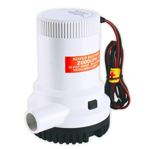 Seaflo 2000 GPH 12V Boat Marine Plumbing Electric Bilge Pumps (Multicolour) - Image 1