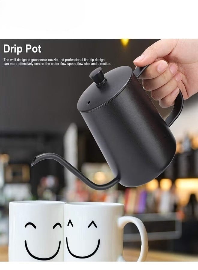 PRIMO PLUS Hand Drip Gooseneck Tea Pot Black 600ml - Image 2