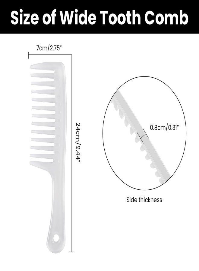 Wapodeai Wide Tooth Hair Comb, Large Detangling Styling Comb for Women & Men, Hair Brush for Curly, Wet, Dry, Thick Hair Types (Milky White) - Image 2