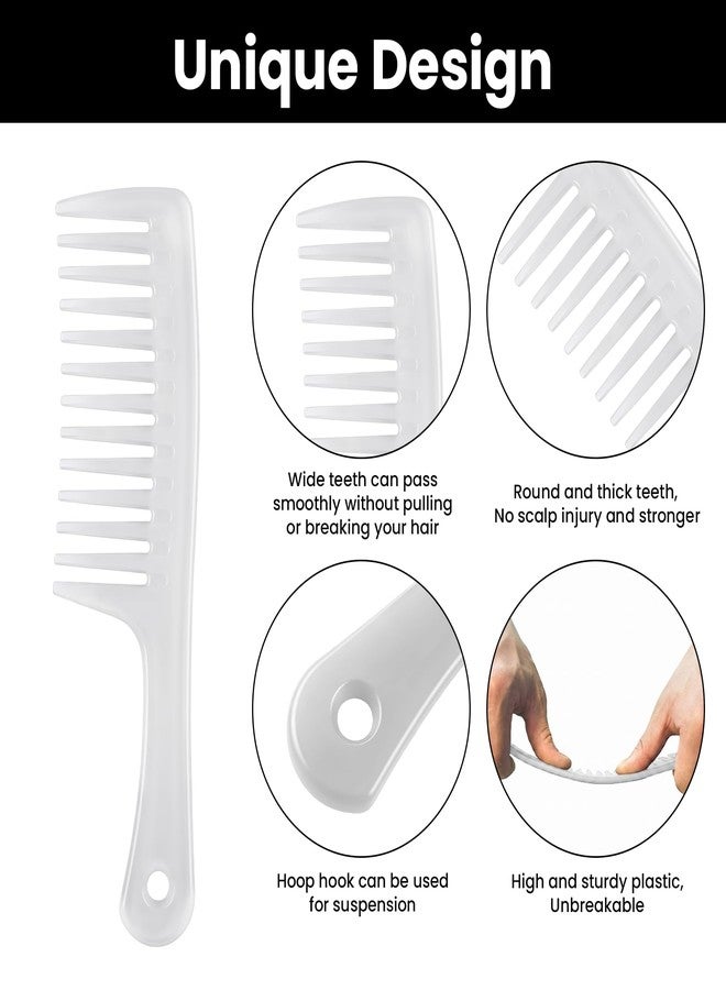 Wapodeai Wide Tooth Hair Comb, Large Detangling Styling Comb for Women & Men, Hair Brush for Curly, Wet, Dry, Thick Hair Types (Milky White) - Image 3