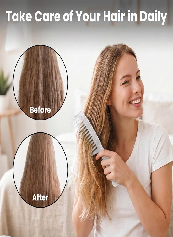 Wapodeai Wide Tooth Hair Comb, Large Detangling Styling Comb for Women & Men, Hair Brush for Curly, Wet, Dry, Thick Hair Types (Milky White) - Image 4