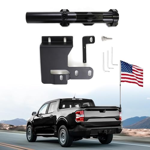 GafeSkui Tailgate Mounted Single Flag Compatible with Ford Ranger 2022 2023 2024 2025 Flag Pole Holder Mount Bracket Tailgate Flag Pole Holder - Image 1