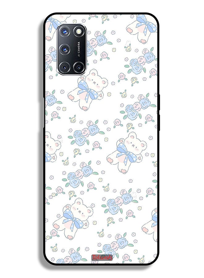Tolwak Oppo A52 Protective Case Cover Cute Teddy Bear And Flowers Icon - Image 1