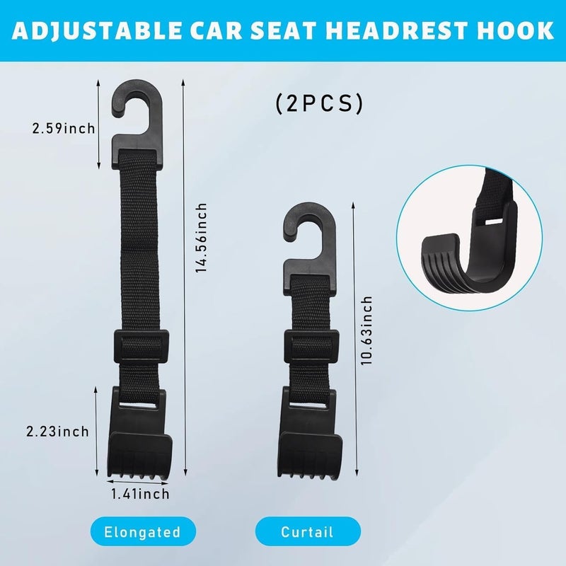 Aputue Car Seat Headrest Hooks, 2 Pack - Heavy Duty Vehicle Organizers - Image 2