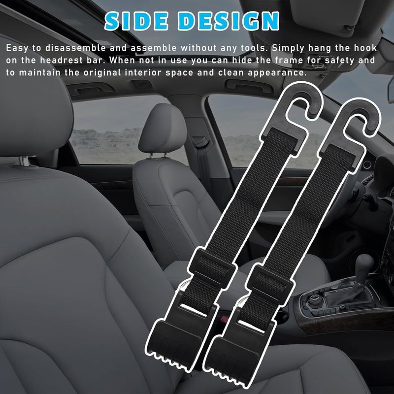 Aputue Car Seat Headrest Hooks, 2 Pack - Heavy Duty Vehicle Organizers - Image 5