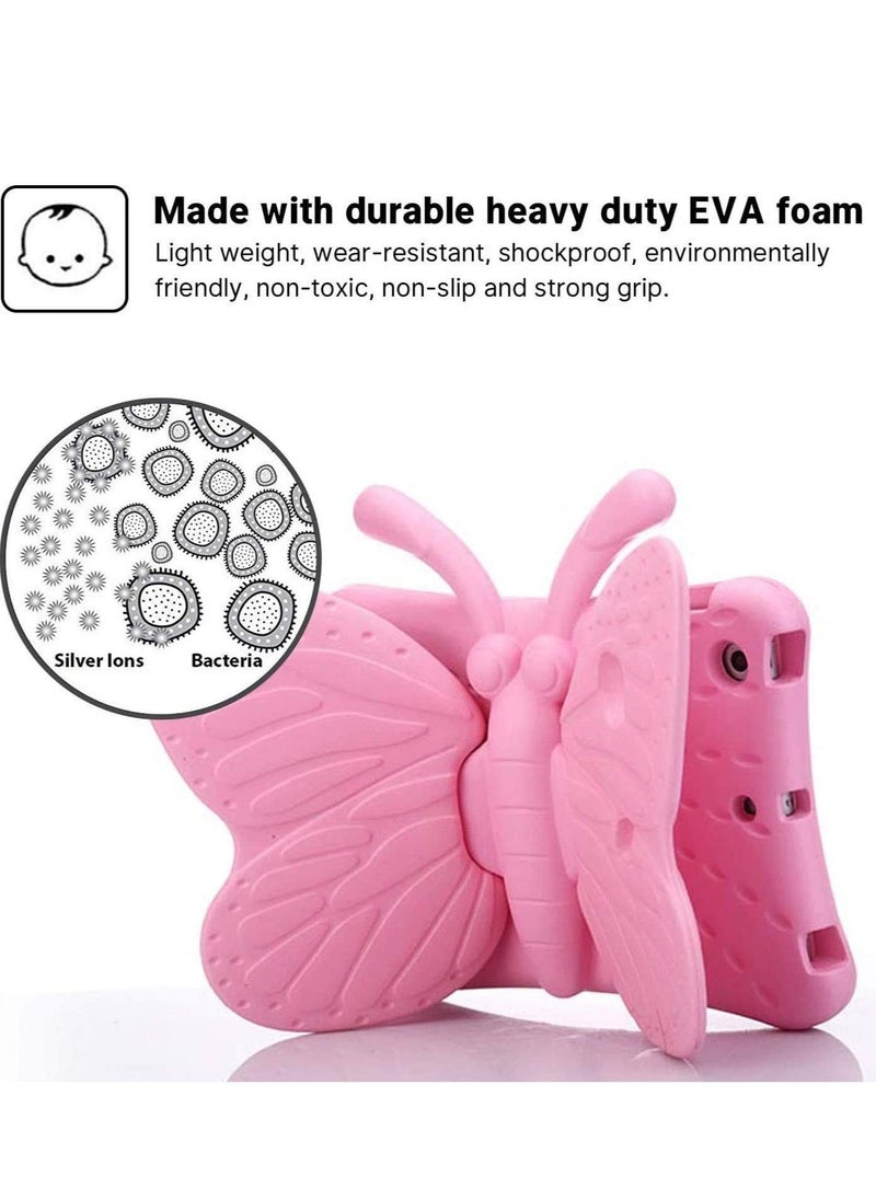 iPad 10.2 Case for Kids, iPad 8th 2020 Case, 3D Cute Cartoon Butterfly Cover Non-Toxic EVA Foam Wings Kickstand Kid-Proof Shockproof Bumper Girl Boy Gift for Apple iPad 7 8 Gen 10.2'' - Pink - Image 5