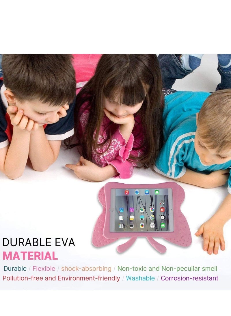 iPad 10.2 Case for Kids, iPad 8th 2020 Case, 3D Cute Cartoon Butterfly Cover Non-Toxic EVA Foam Wings Kickstand Kid-Proof Shockproof Bumper Girl Boy Gift for Apple iPad 7 8 Gen 10.2'' - Pink - Image 2