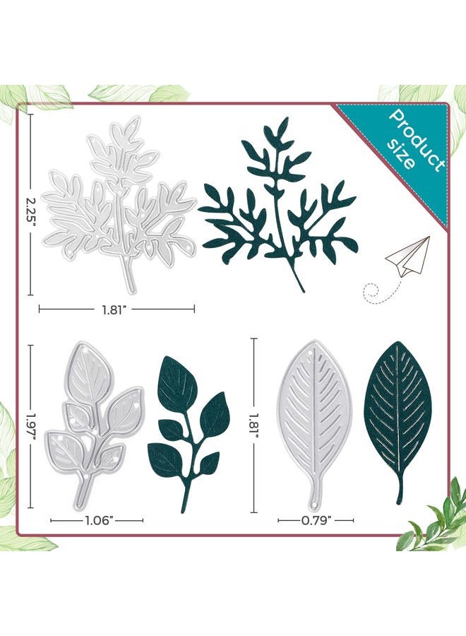 Chengu 6 Pieces 3D Rose Flower Metal Die Cuts 3 Pieces Leaf Cutting Dies Wedding Craft Dies Cut Stencils Embossing Template Stencil Album Decorative Paper Dies for DIY Scrapbooking Card Making - Image 3