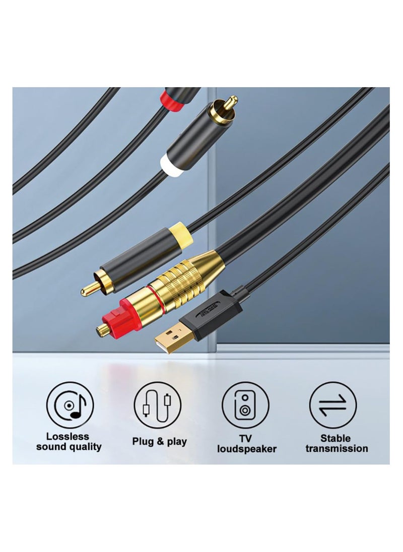 AV300 Digital to Analog Audio Converter Cable - SPDIF/Optical & Coaxial to RCA & 3.5mm AUX Stereo for Xbox, PS4, PS5, TV, Home Stereo (3M) - pzsku/Z6BB7FC4205F4492B6F0FZ/45/_/1723030571/f1fbf5cc-ada7-4e5b-811c-9d17478c38f2