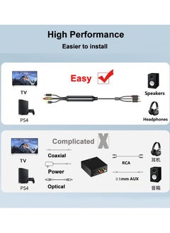 AV300 Digital to Analog Audio Converter Cable - SPDIF/Optical & Coaxial to RCA & 3.5mm AUX Stereo for Xbox, PS4, PS5, TV, Home Stereo (3M) - pzsku/Z6BB7FC4205F4492B6F0FZ/45/_/1723030573/edce793a-4ed9-4b8f-81bc-abe44a26a26f