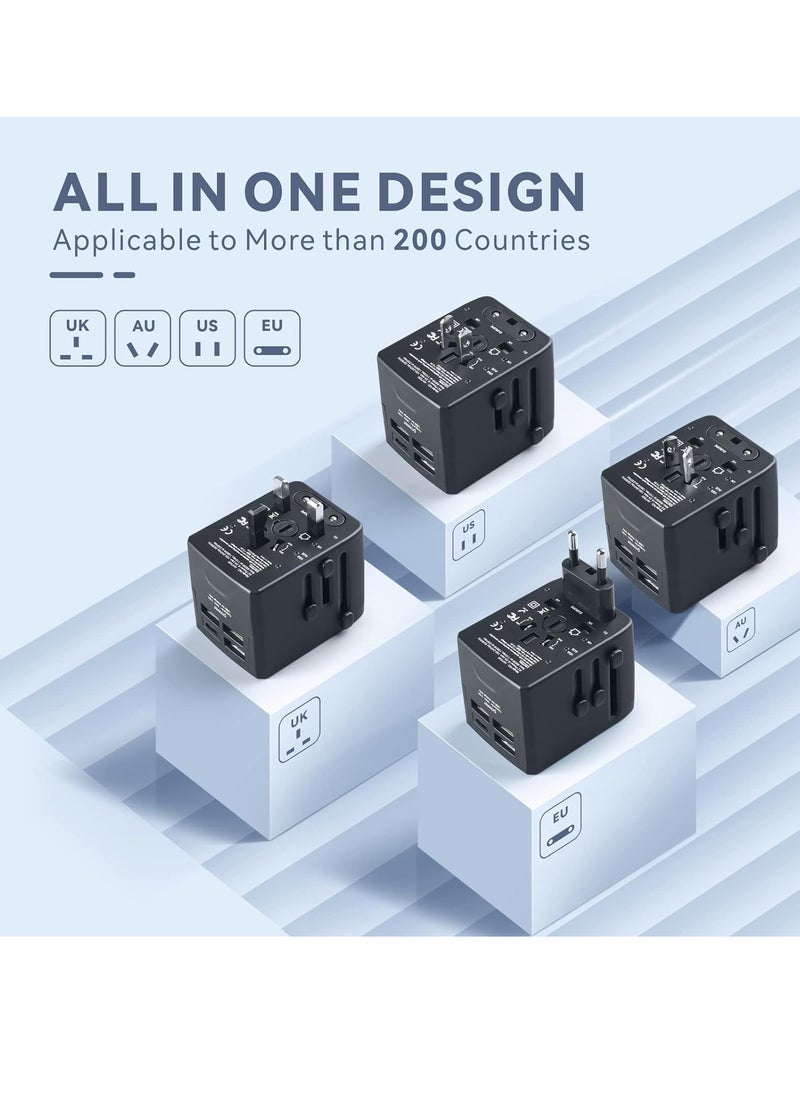 PAMEER Universal Travel Adapter, International Travel Adapter Wall Charger AC Plug Adapter with 5.6A Smart Power and 3.5A 3 USB 1 Type-C, Worldwide All in One Power Adapter Travel Charger for USA EU UK AU.  - Image 4