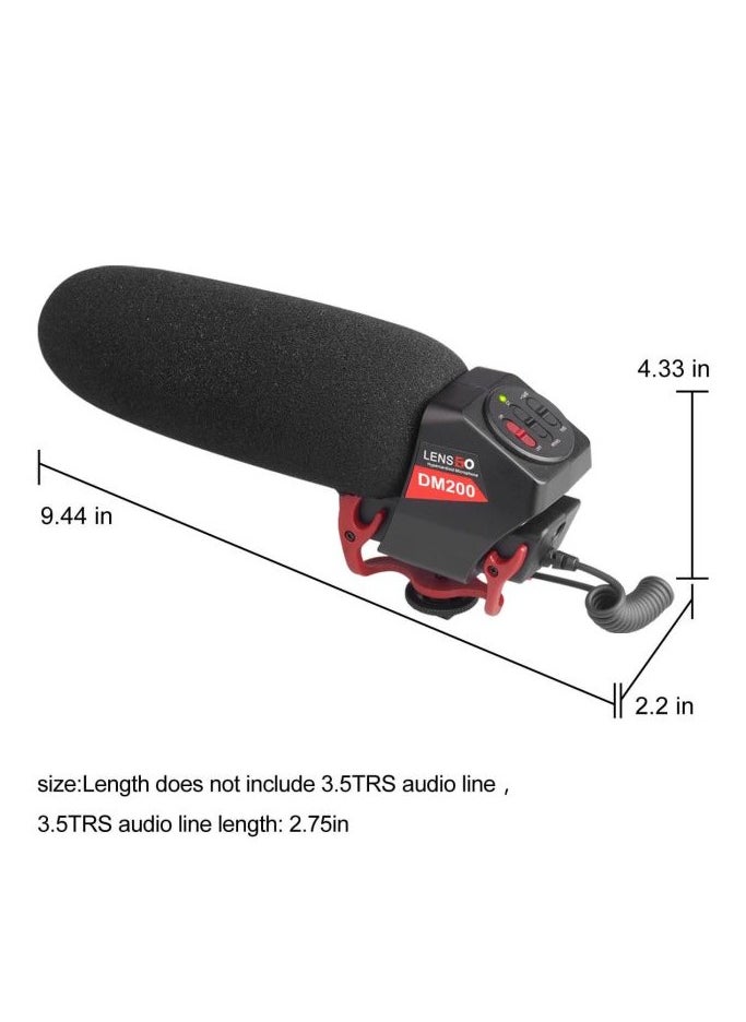LENSGO - LENSGO Microphone Shotgun Model LYM-Dm200: Versatile shotgun microphone from LENSGO, suitable for capturing clear and focused audio in diverse shooting scenarios. - Image 1