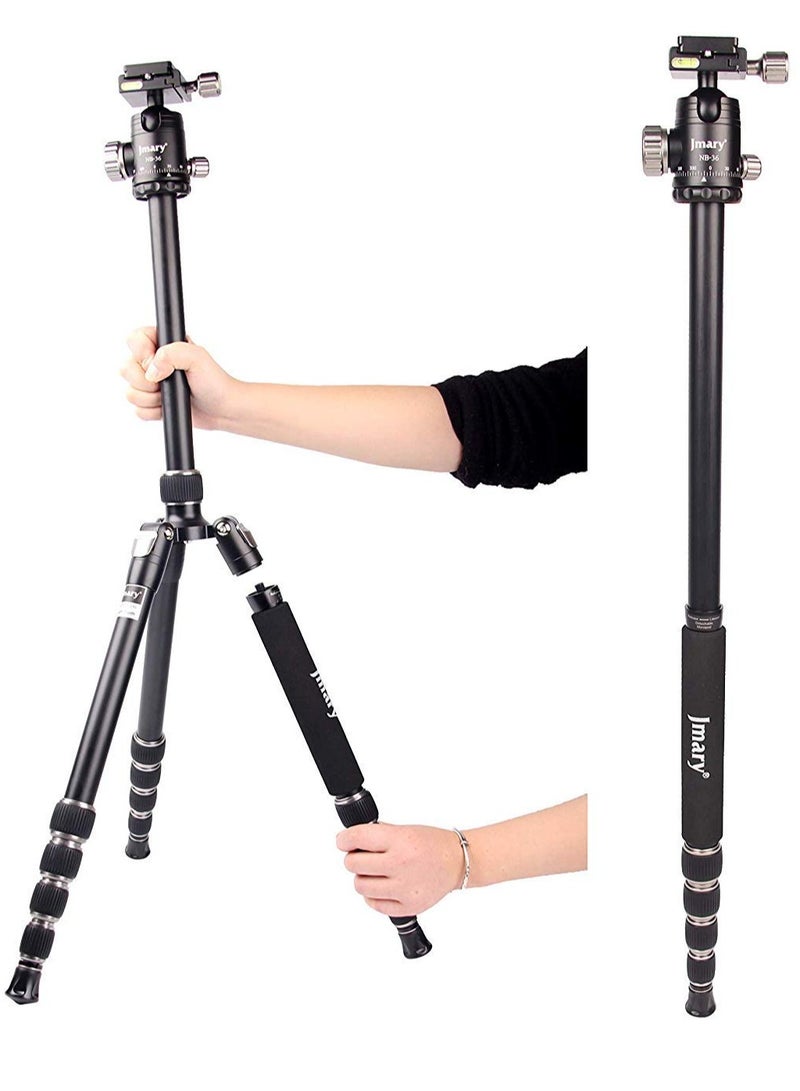 Jmary Techlife KT225+NB36-5 Feet Height Aluminium Alloy Professional Tripod and Monopod for All DSLR Cameras - Black - Image 2