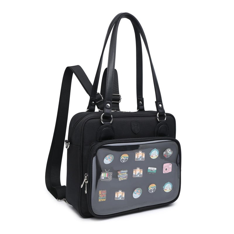 CHERRY SAUCE Oxford Ita Bag Crossbody Shoulder Bag Satchel Messenger Backpack Multi-Purpose Pins Display - Image 2