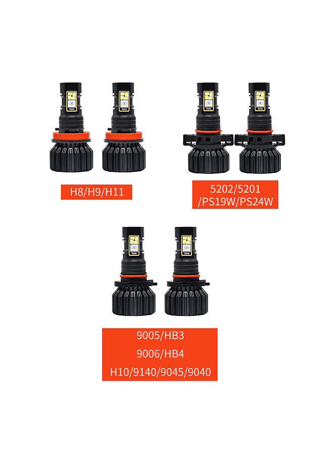Generic - Multicolor LED Fog Light Bulb H8 H9 H11 Color Changing Fog Lights Multicolor Wireless APP BT Control DRL Fog Driving Lights Bulbs Pack of 2 - Image 1