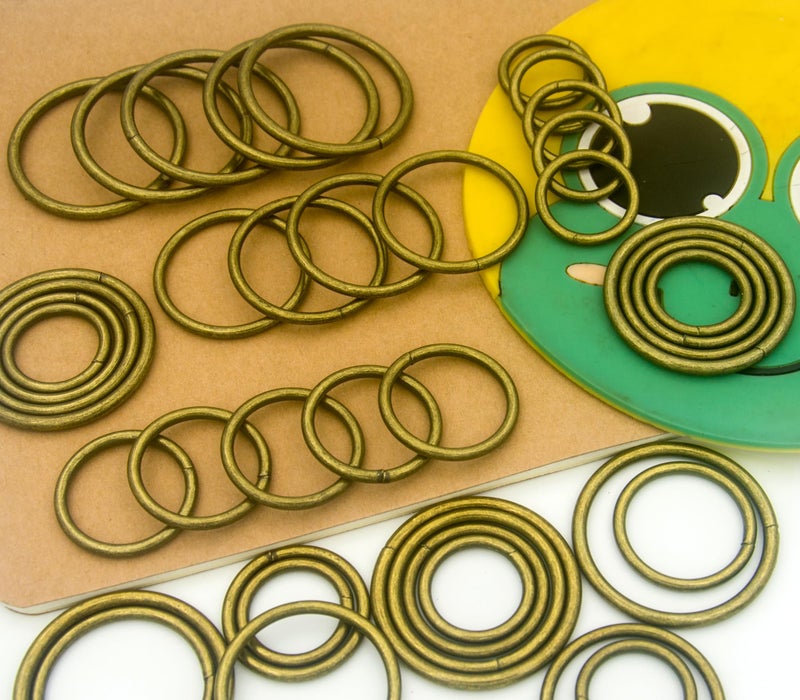 ZoloAJay 40pcs 4 Sizes O Rings Welded Strong Metal Bronze Heavy Duty Round Ring for Pet Collars Accessories Buckle Belts Strap Webbing Sewing - Image 5