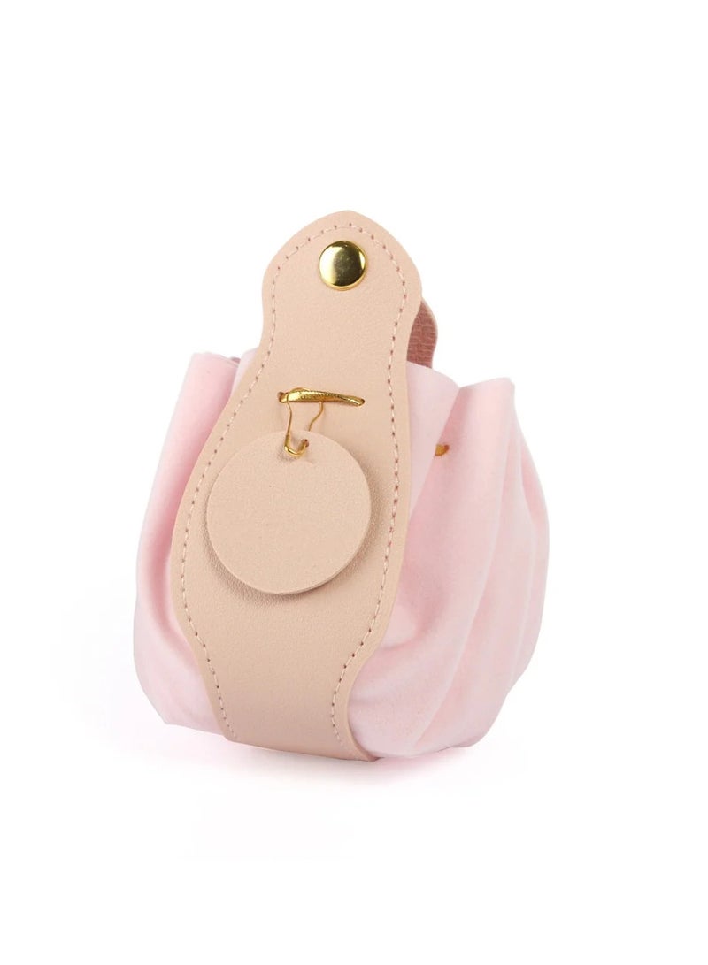 Generic A set of (12) luxury velvet bags for distributions in pink color | 7*15.5*14.5 cm - Image 2