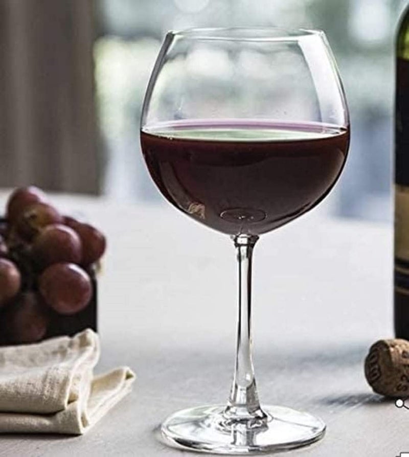 NeWine Exquisite Wine Glasses 600ml Set of 6 Transparent Lead Free Glasses Ideal for White or Red Wine Premium Glassware - Image 1