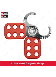 RACO RACO Giffex Lock Out TagOut Hasp 1 inch Jaw Diameter Stainless Steel Lockout Hasp Nylon Handle Tamper Proof and Impact Resistant Loto Hasp with 6 Holes Interlock Red  - Image 2