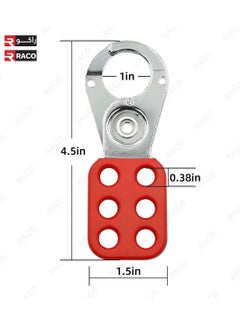 RACO RACO Giffex Lock Out TagOut Hasp 1 inch Jaw Diameter Stainless Steel Lockout Hasp Nylon Handle Tamper Proof and Impact Resistant Loto Hasp with 6 Holes Interlock Red  - Image 3