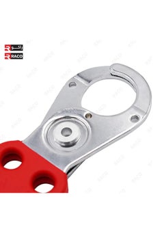 RACO RACO Giffex Lock Out TagOut Hasp 1 inch Jaw Diameter Stainless Steel Lockout Hasp Nylon Handle Tamper Proof and Impact Resistant Loto Hasp with 6 Holes Interlock Red  - Image 5