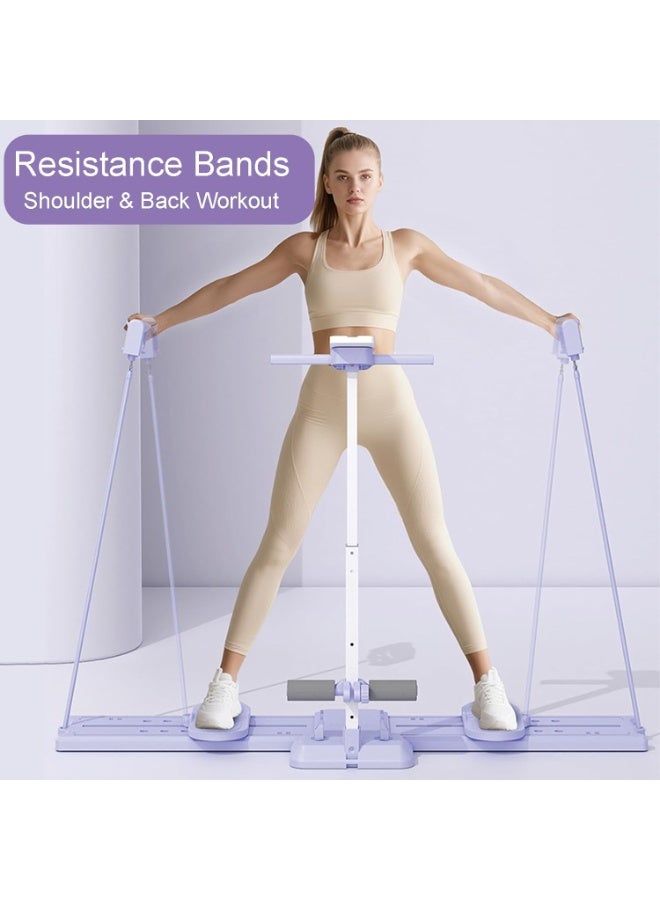 WALALLA Ski Machine, Adjustable Height Simulated Ski Trainer Machine for Women with Resistance Bands, Foldable Ski Machine Exercise for Home, Glute & Leg Toning - Image 5