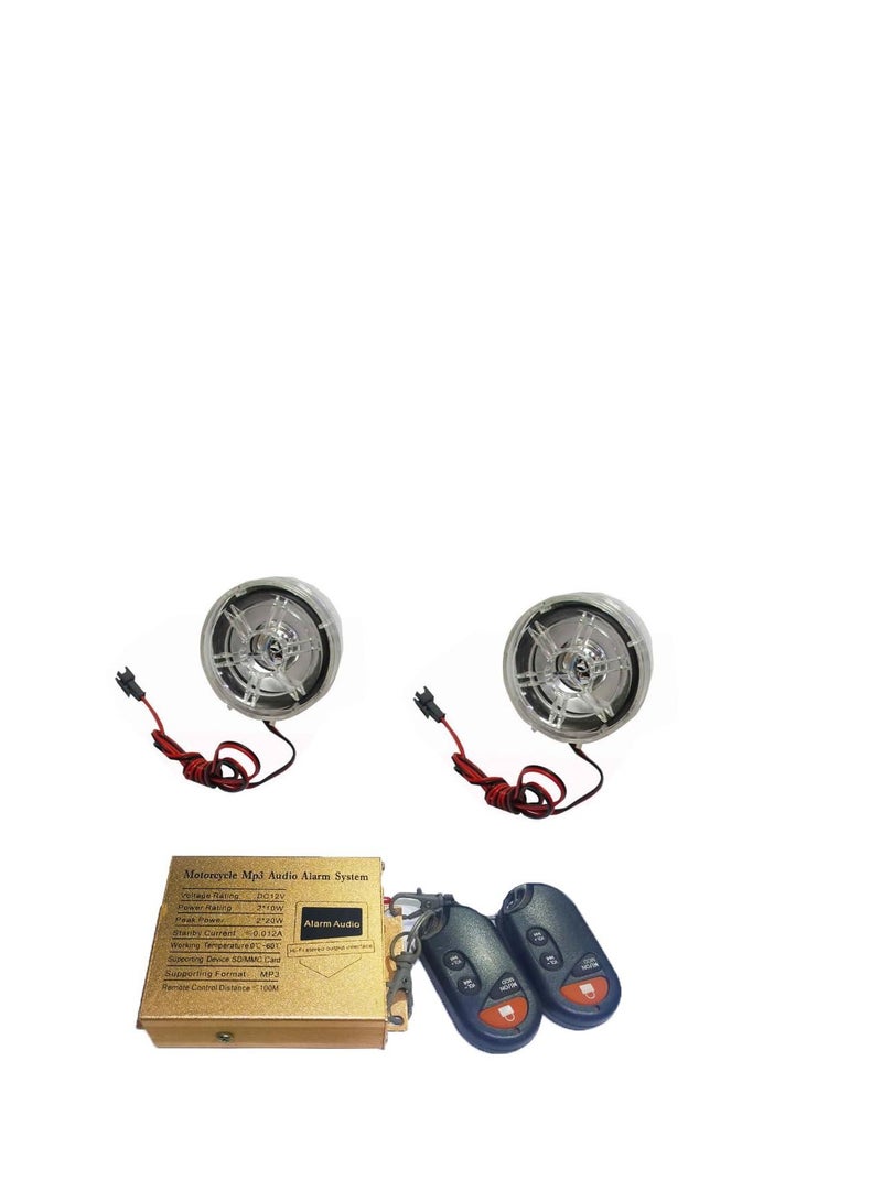 Motorcycle Loop Speaker Kit with Leader and Remote Control 12V, Nickel, 3 Inch - Image 3