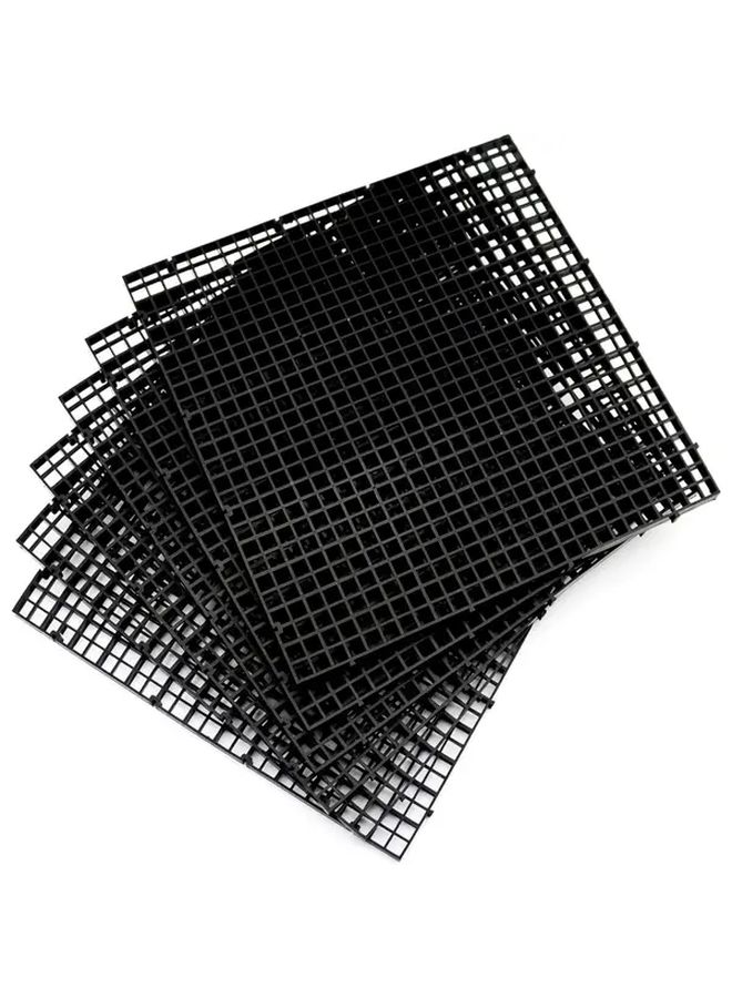 Black Plastic Grid 6pcs Modular Divider Panel For Aquarium Tank Bottom Filter - Image 1