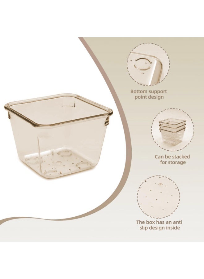 Set of 9 clear plastic drawer organizers, multi-size, organize drawers in bathroom, makeup, jewelry, kitchen and office. - Image 4