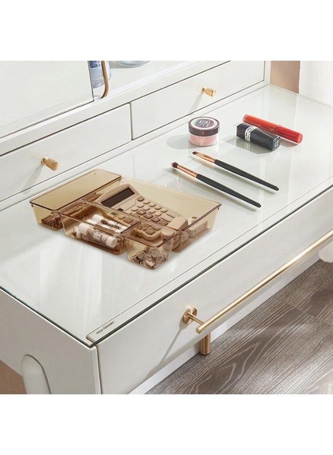 Set of 9 clear plastic drawer organizers, multi-size, organize drawers in bathroom, makeup, jewelry, kitchen and office. - Image 5