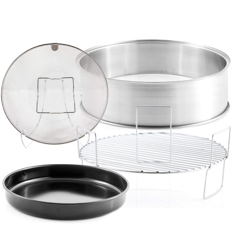 Nuwave Nuwave Primo Extender Ring Kit Includes 5 Stainless Steel Extender Ring Reversible 3 Cooking Rack 10 Enamel Baking Pan  Stainless Steel Air Fry Basket Compatible with Nuwave Primo Oven