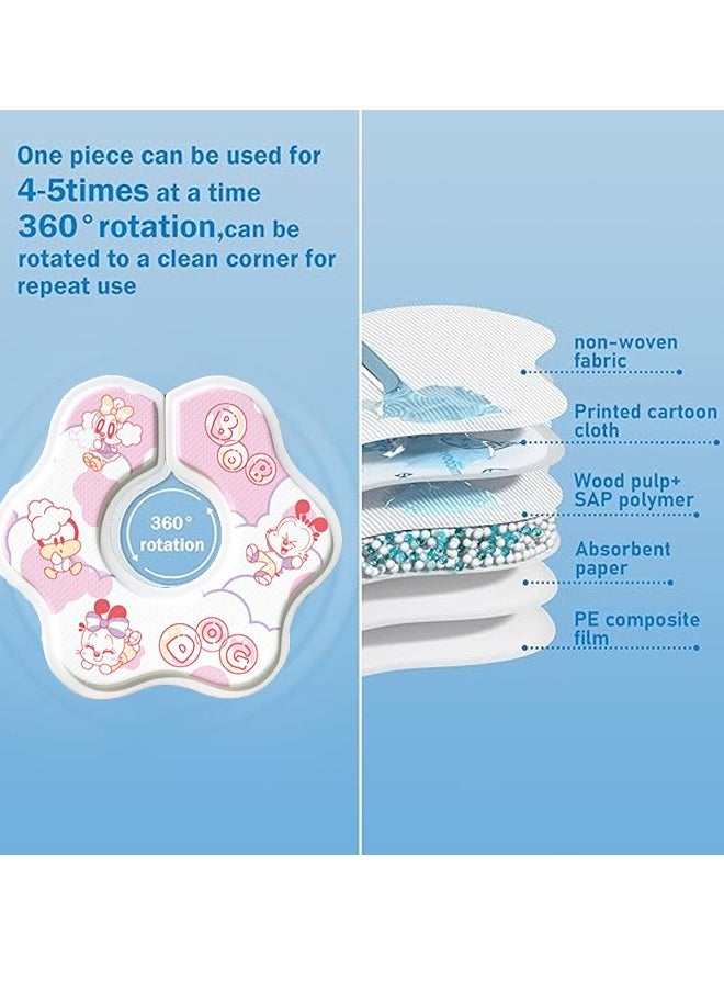Aissiora Pack Of 20 360° Rotate Organic Cotton Baby Bibs, Disposable saliva wipes, Newborn Bibs For Teething And Drooling,Unisex Baby Bibs For Toddler, Adjustable With Snaps, Super Soft & Absorbent Baby Bibs For Boys And Girls  - Image 4