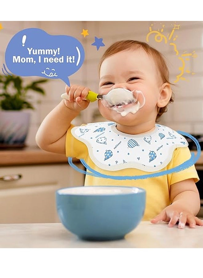 Aissiora Pack Of 20 360° Rotate Organic Cotton Baby Bibs, Disposable saliva wipes, Newborn Bibs For Teething And Drooling,Unisex Baby Bibs For Toddler, Adjustable With Snaps, Super Soft & Absorbent Baby Bibs For Boys And Girls  - Image 5