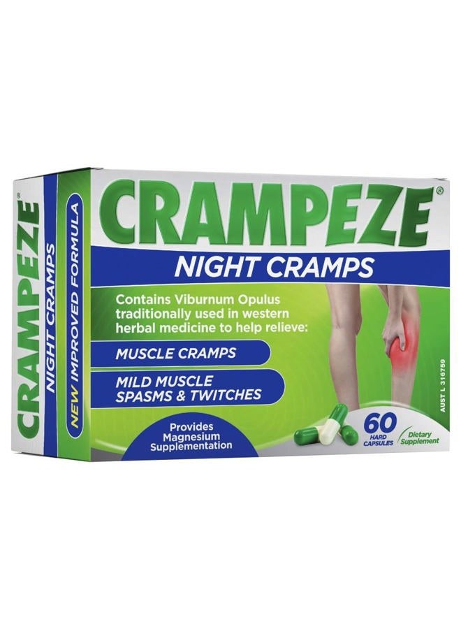 Crampeze تخفيف طبيعي من التقلصات الليلية، التقلصات العضلية، التشنجات والساقين المتعبة 60 كبسولة - Image 1