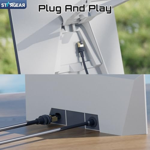 STARGEAR كابل ستارلينك من ستار جير الجيل 3 بطول 30م/100قدم، كابل ستارلينك الجيل 3 لكابل ستارلينك القياسي 4/4X/V3/REV 4/MINI، كابل إيثرنت بديل لستارلينك لمجموعة الإنترنت الفضائي مقاوم للماء للاستخدام الخارجي - Image 5