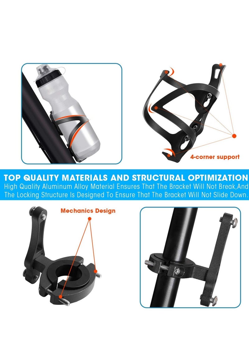 Y&D Bike Cup Holder Bicycle 2-in-1 Bottle Bracket Aluminum Alloy Water Cages Universal Rotation Drink Holders for Handlebars Motorcycle - Image 4