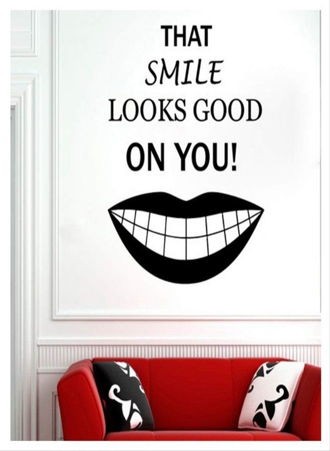 Roonir Dental Wall Stickers for Clinic Dental Clinic Wall Stickers for Hospital Art Decor Big Teeth Vinyl Decals Wallpaper Quotes Poster Murals 66X57Cm