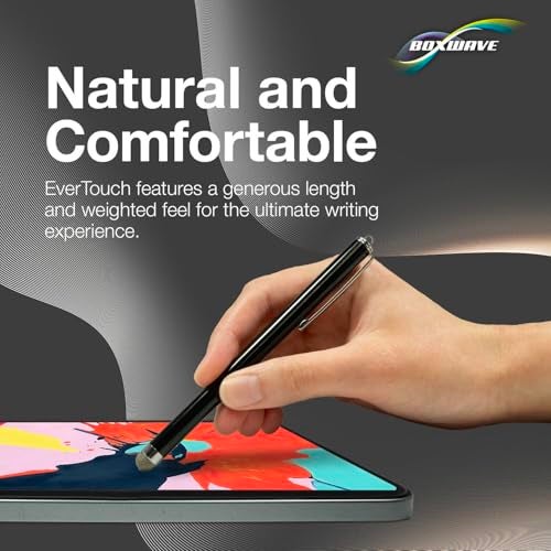 BoxWave Dell Inspiron 14 5000 2-in-1 (14 in) Stylus Pen, BoxWave� [EverTouch Capacitive Stylus] Fiber Tip Capacitive Stylus Pen for Dell Inspiron 14 5000 2-in-1 (14 in) - Jet Black - Image 4