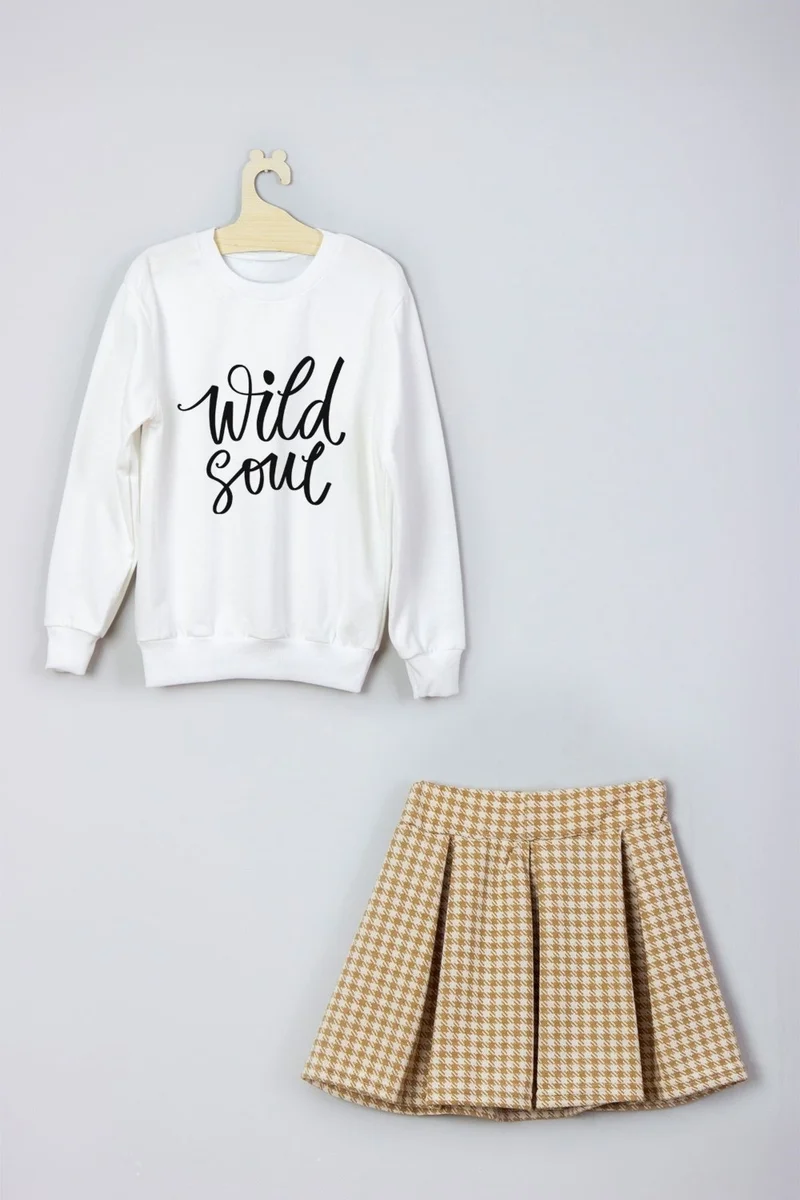 Ada Bebek Çocuk Ada Baby Kids Wild Soul Printed Skirt Sweat Set