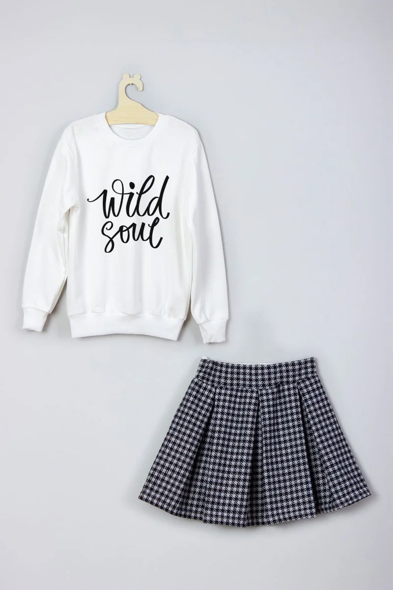 Ada Bebek Çocuk Ada Baby Kids Wild Soul Printed Skirt Sweat Set