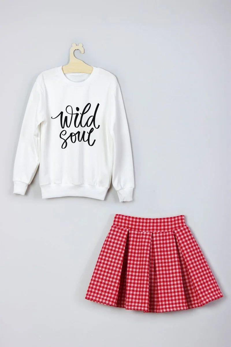 Ada Bebek Çocuk Ada Baby Kids Wild Soul Printed Skirt Sweat Set