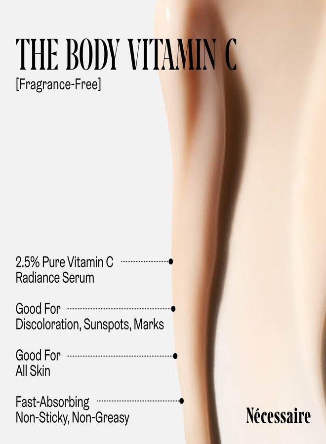 Nécessaire The Body Vitamin C Serum | Pure Vitamin C, Tranexamic Acid and Enzymes Treatment For Women + Men | Brightens + Evens Skin Tone | Dermatologist-Tested. Hypoallergenic (150 ml/5.1 oz) - Image 4