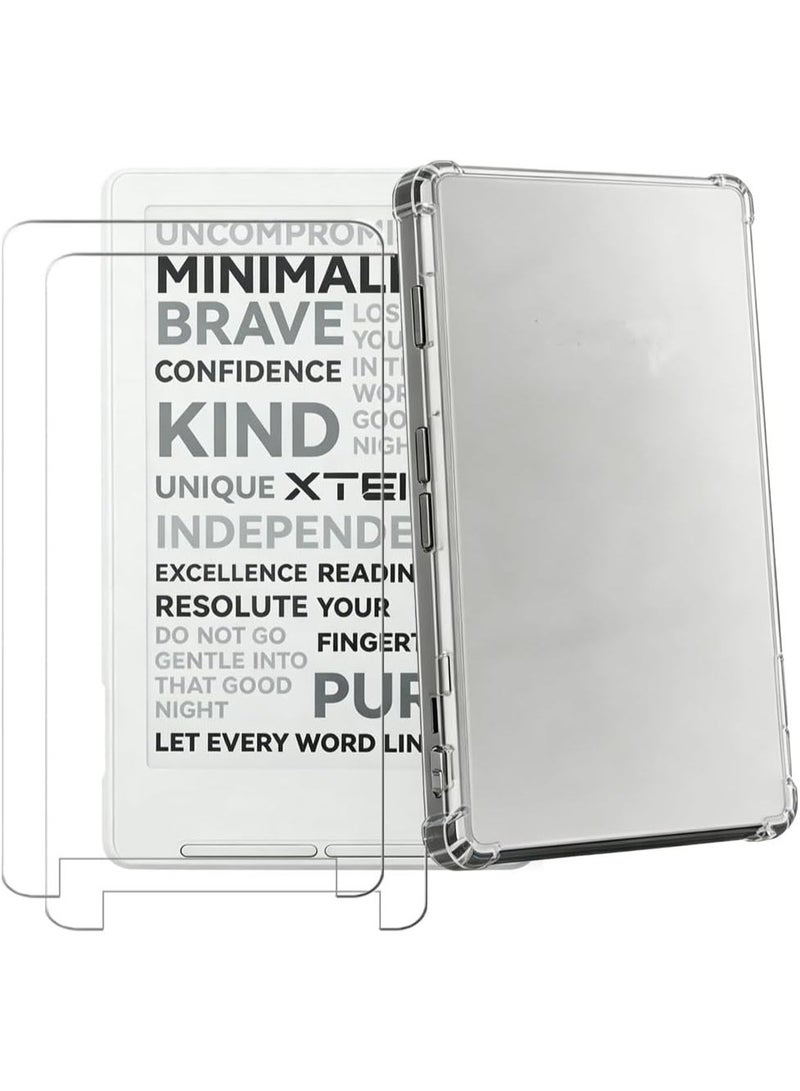 XTEINK X4 4.3" E-Book Reader Protective Case, Transparent Clear Flexible Slim TPU with Reinforced Corner Shock Absorption Silicone Rubber Case Cover - Image 3