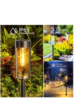 Excefore Solar Pathway Lights Outdoor 6 Pack, Upgraded Super Bright Up to 12 Hrs Long Lasting Solar Outdoor Lights, IP65 Waterproof Auto ON/Off Landscape Path Lights for Walkway Driveway Patio Yard  - Image 5