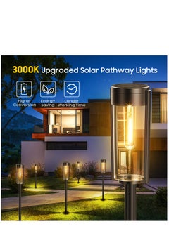 Excefore Solar Pathway Lights Outdoor 6 Pack, Upgraded Super Bright Up to 12 Hrs Long Lasting Solar Outdoor Lights, IP65 Waterproof Auto ON/Off Landscape Path Lights for Walkway Driveway Patio Yard  - Image 2