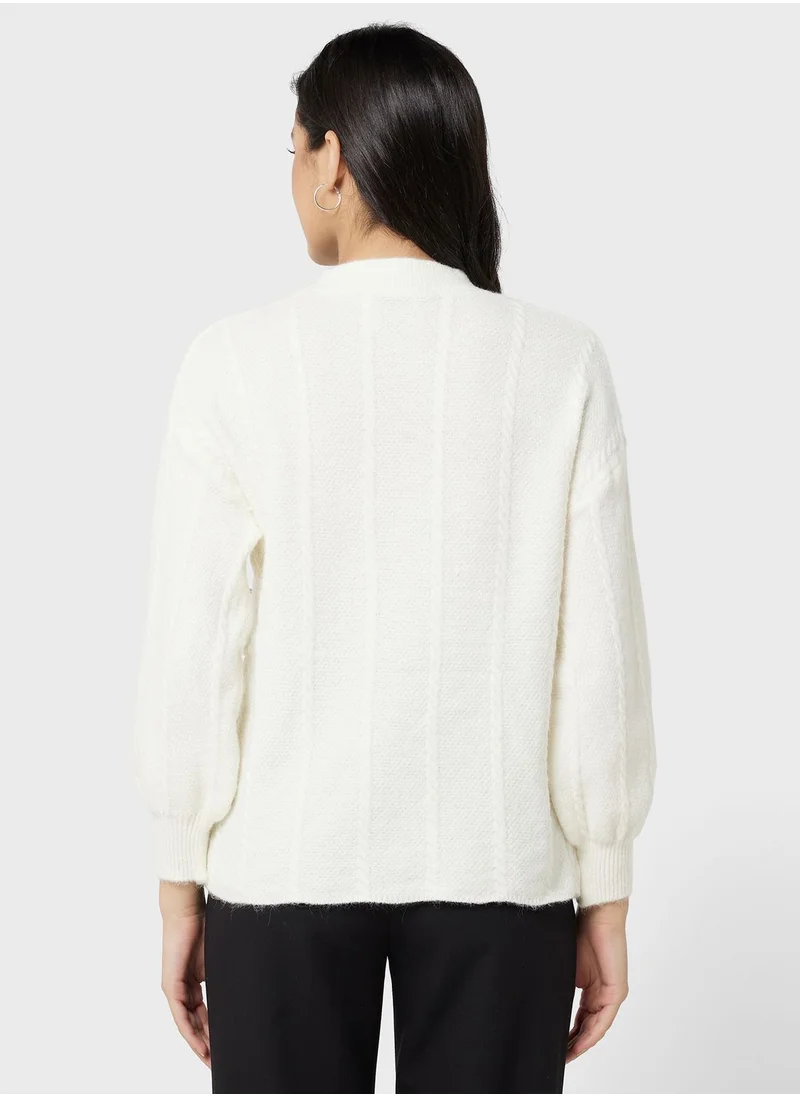 ELLA Textured Button Down Cardigan