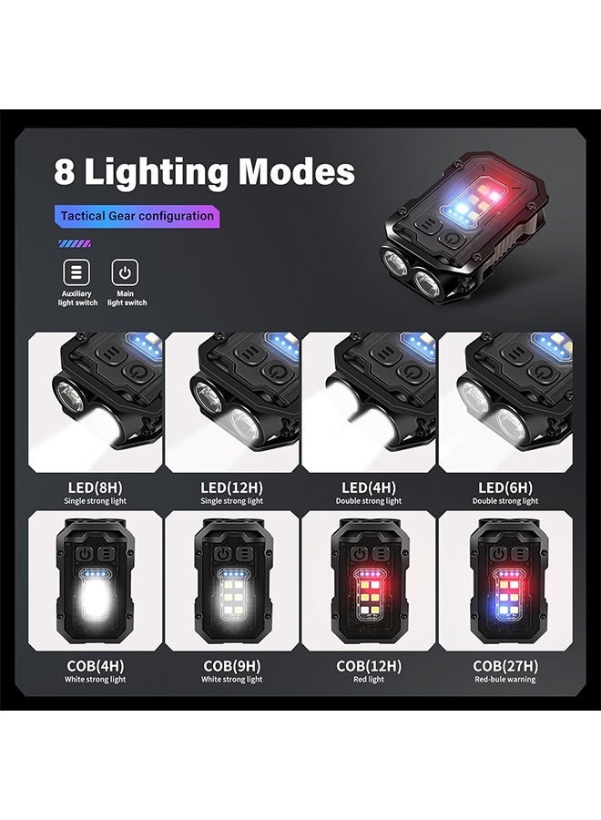 RATSAW Mini Keychain Flashlight Rechargeable 1000 High Lumens Super Bright Flash Lights Small Portable Waterproof Tactical Pocket Torch with Magnet and Clip 8 Modes USB C - Image 3