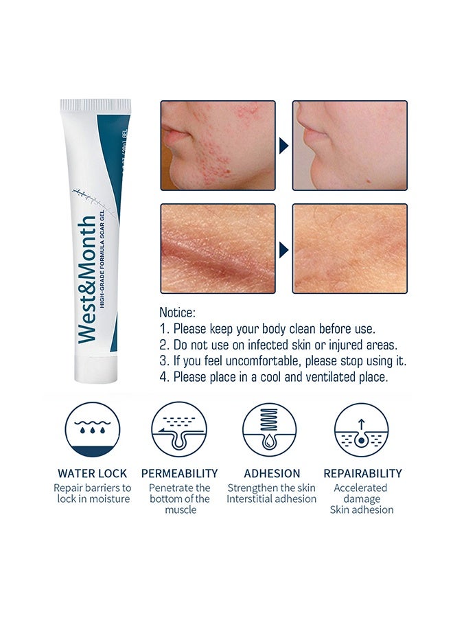 ويست اند مانث جل ندبات تركيبة عالية الجودة ، جل سيليكون لإزالة الندبات ، جل لإزالة الندبات عالي الجودة ، علاج ندبات حب الشباب ، إزالة ندبات حب الشباب العميق ، حروق الجدرة الضخامية ، إصلاح الجلد التالف ، إزالة علامات حب الشباب كريم إصلاح الندبات 20 جم - Image 5