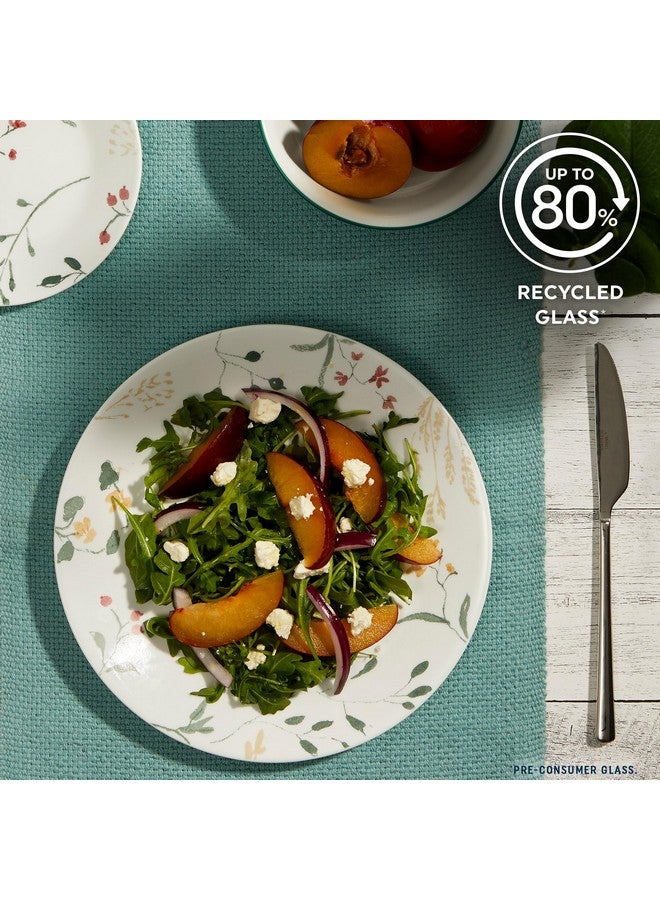 Corelle Vitrelle 18 Piece Glass Dinnerware Sets Service for 6, Triple Layer Chip & Crack Resistant Glass Plate and Bowl Sets, Wildflower - Image 5