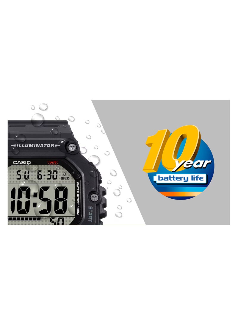 كاسيو ساعة كاسيو للرجال بمينا رقمي وسوار من الراتنج باللون الأسود، AE-1600H-1AVDF - Image 3